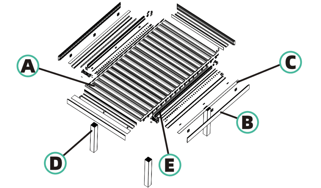 Disassembly diagram of custom pergola-2220