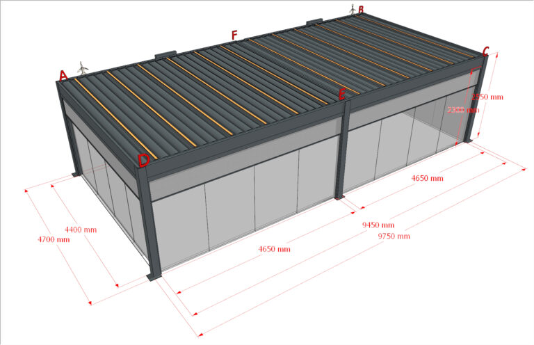 Sketchup design of outdoor shading solution in Poland