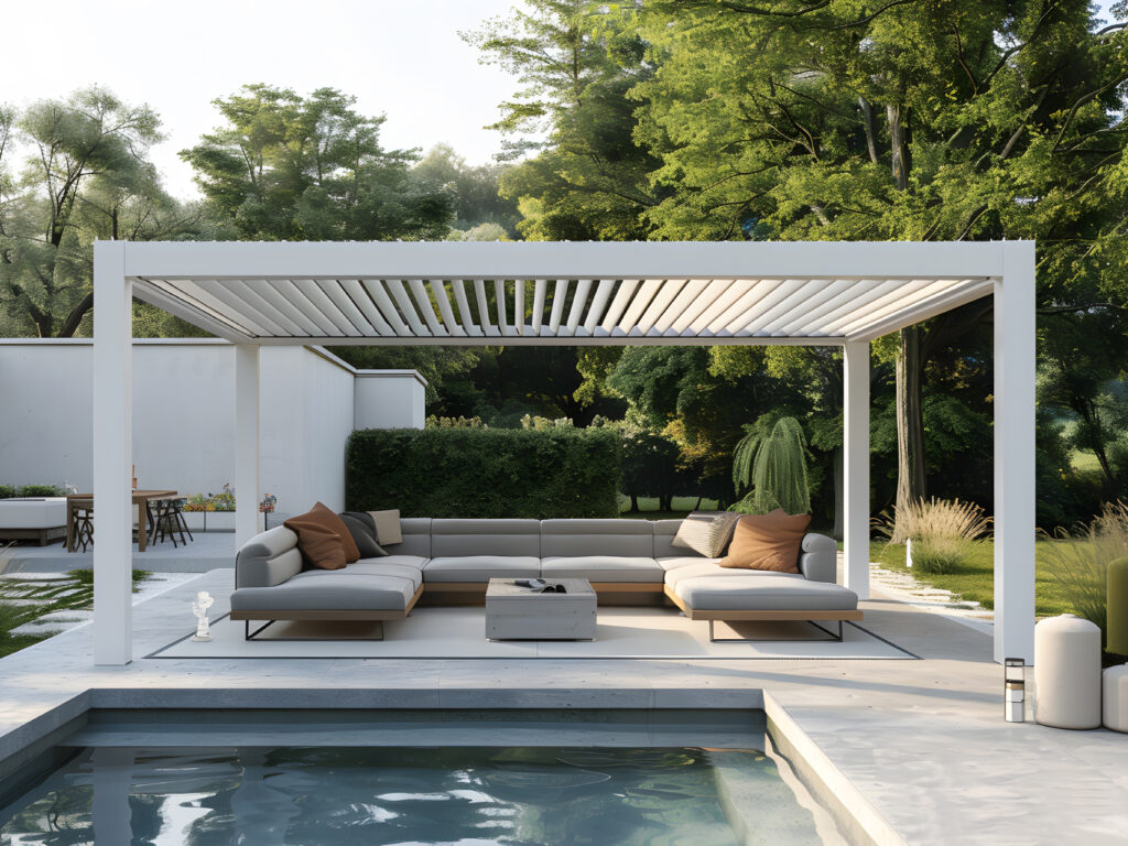 U.S. Sunshade Industry Market Research & Trend Forecast Report (2025–2030) 5 electric pergola in home courtyard