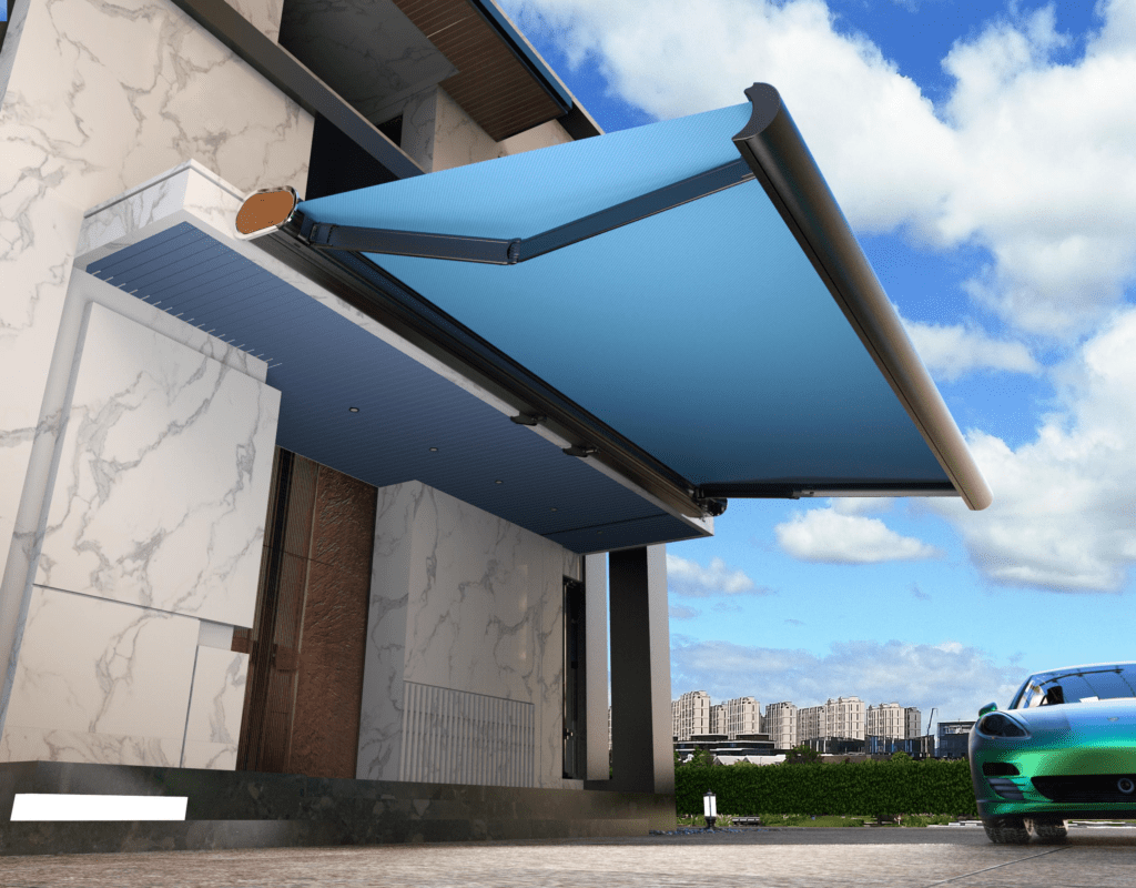 Side effect display of outdoor sunshade