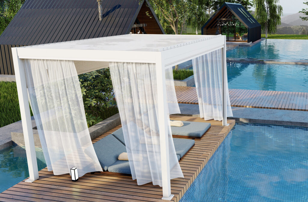 Terrace poolside pergola
