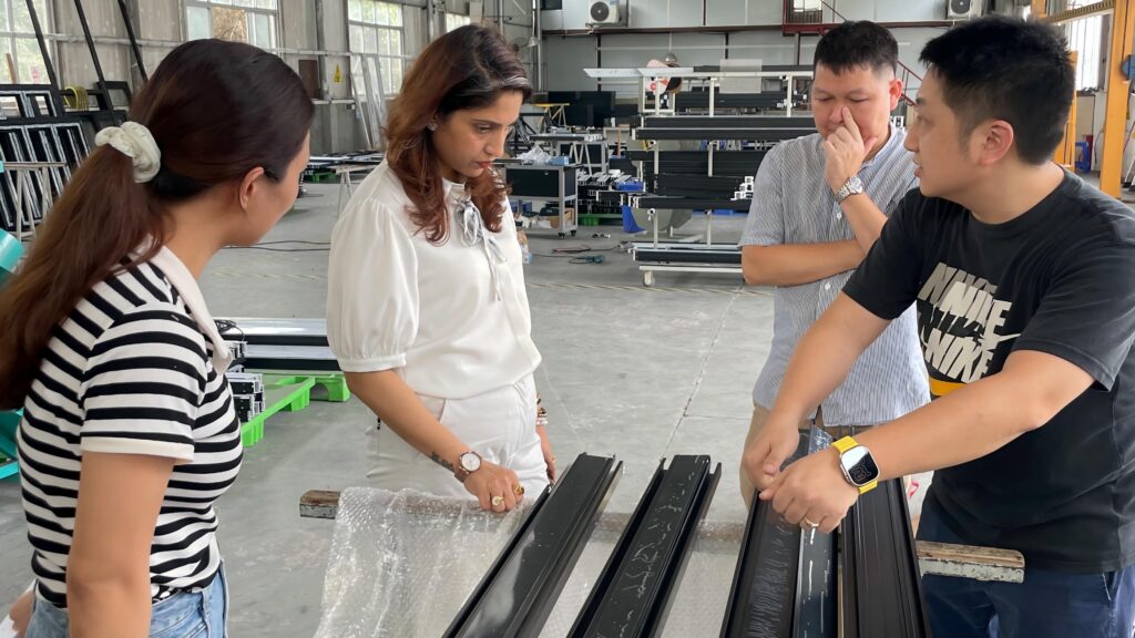 Nepalese Customer Visits Our Factory to Explore Aluminum Pergola Solutions 5 23(1)