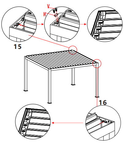 2115 Type Flip-Flop Louvered Pergola: Installation and Construction Guide 13 7