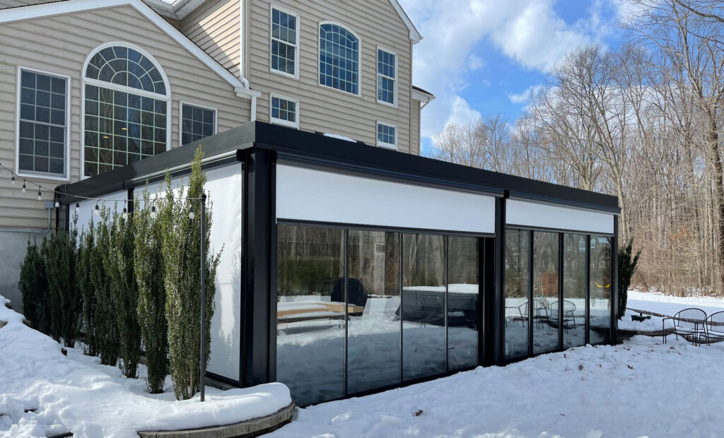 Nepalese Customer Visits Our Factory to Explore Aluminum Pergola Solutions 3 louver winter glass sliding doors shade 1920