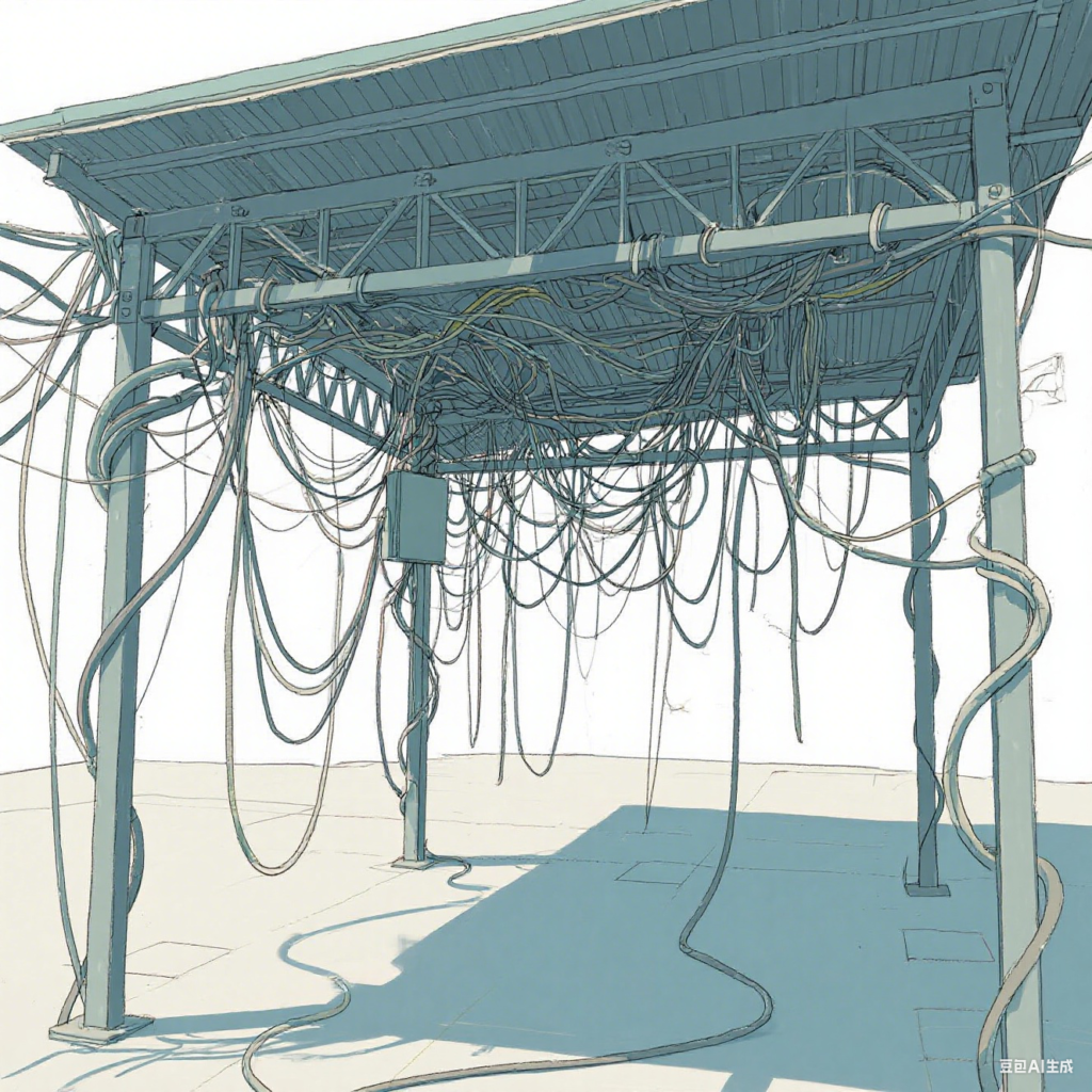 Steel pergola wiring disorder