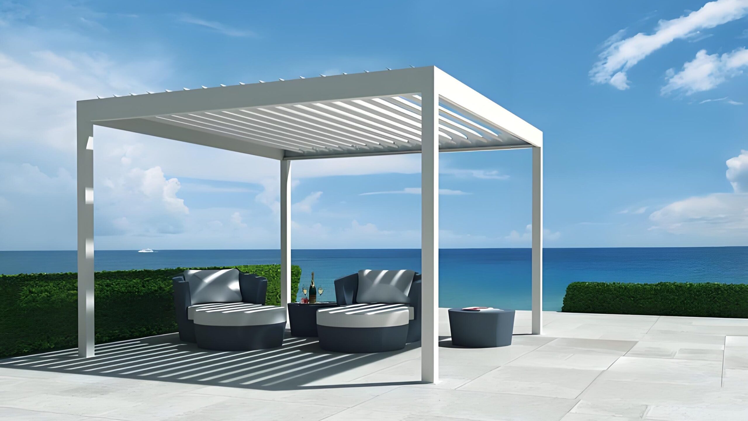 How to Choose a Pergola for Coastal Climates 2 aluminum pergola by the sea