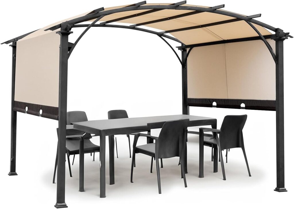 Aluminum arched pergola