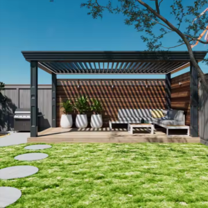 Freestanding pergola space utilization