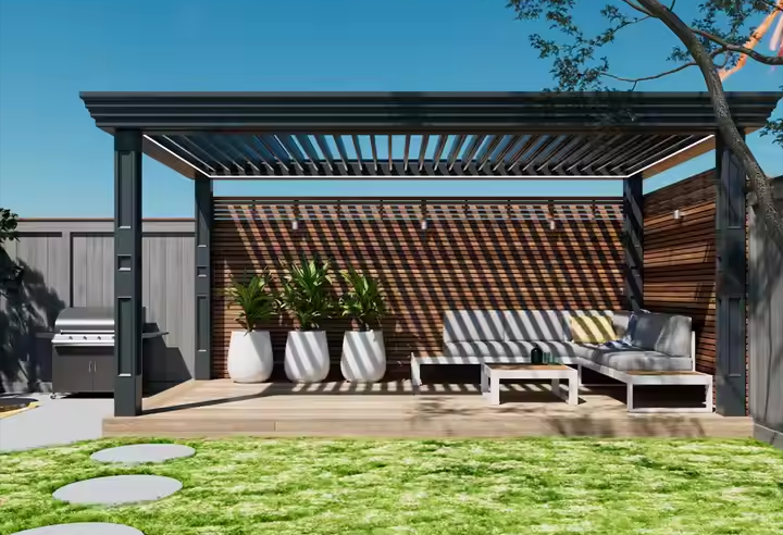 Freestanding pergola space utilization