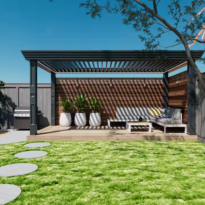 Freestanding pergola space utilization