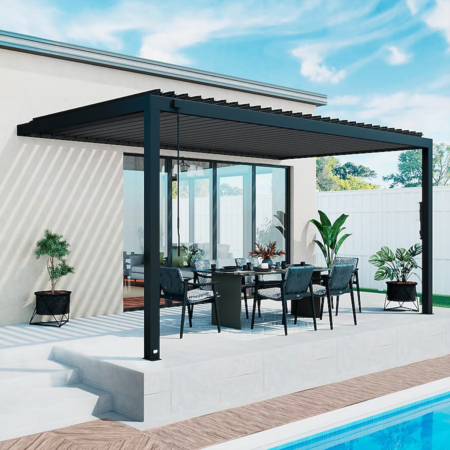 Attached pergola space utilization