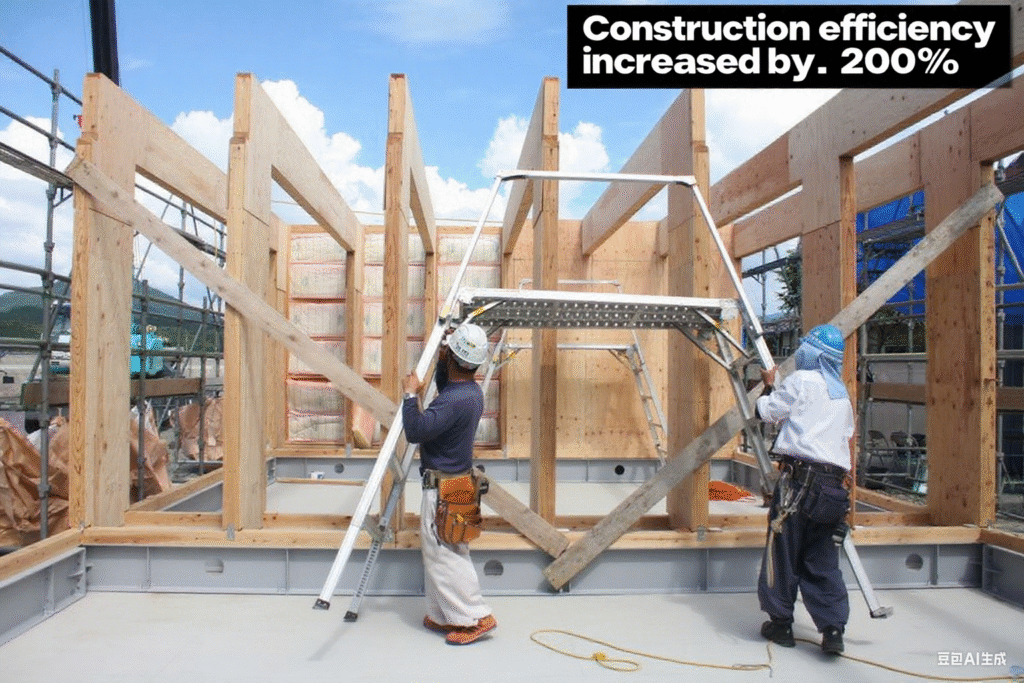 Construction efficiency increased by 200%