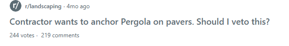 install a pergola onpavers