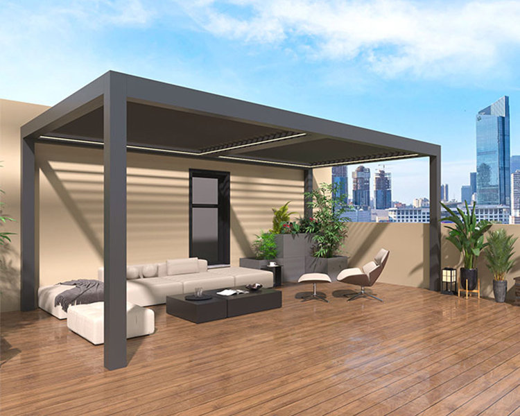 Aluminium-Pergola in eine Außenküche