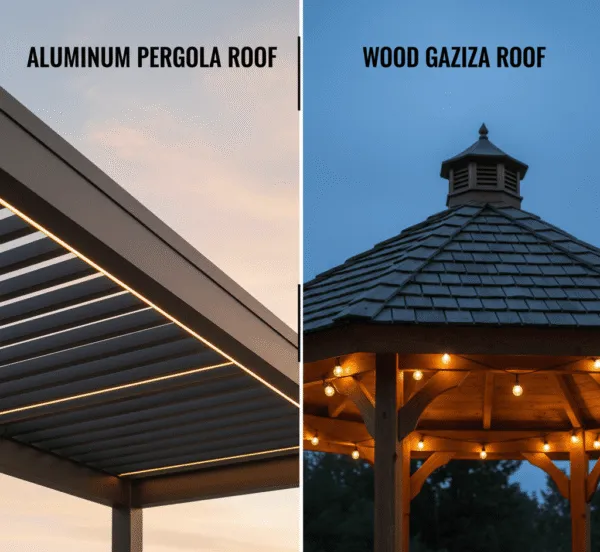 Comparación entre techos de pérgolas de aluminio y cenadores de madera