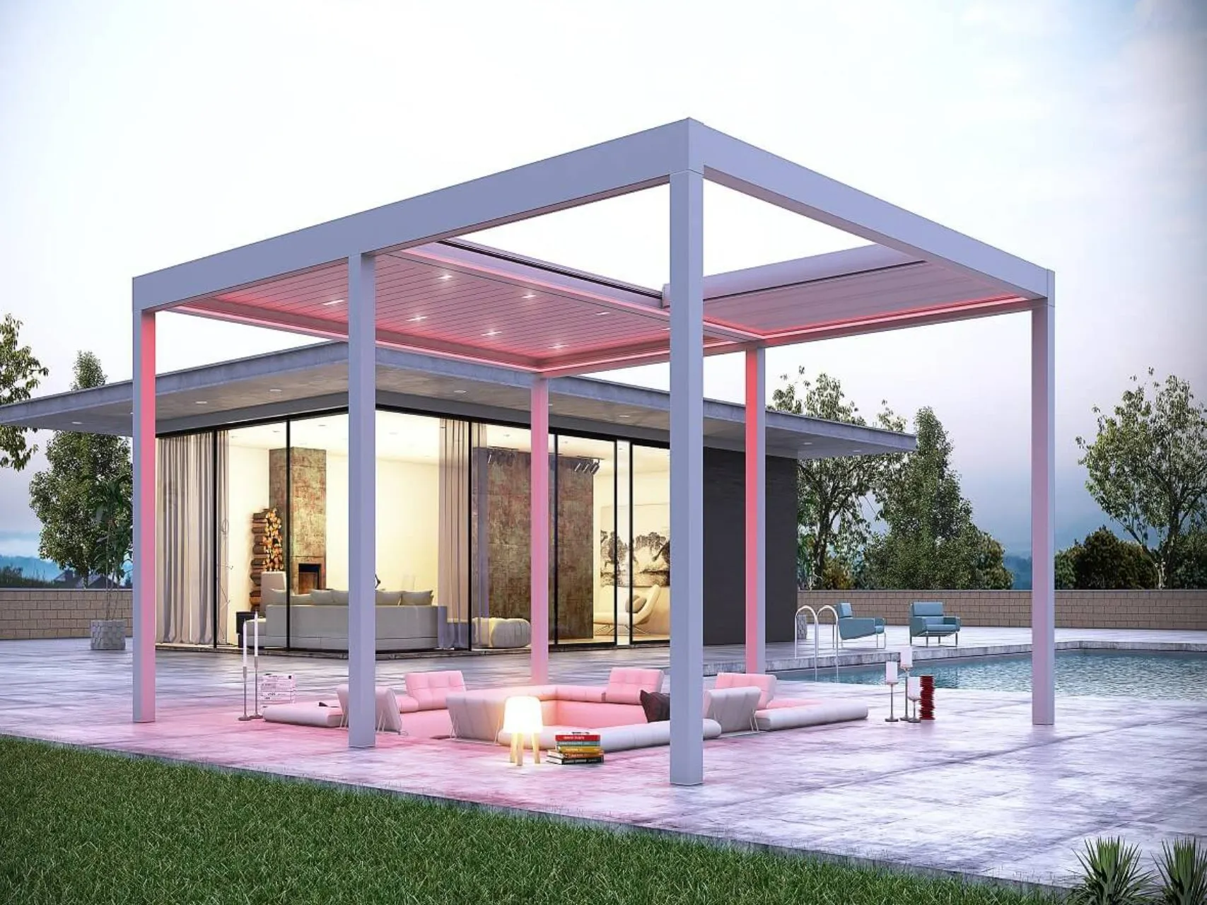 10x18 Retractable 2220R Series Aluminum Pergola