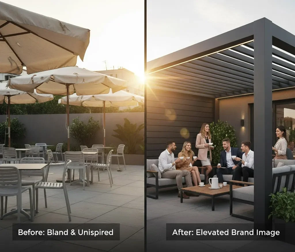 Cómo las pérgolas de aluminio mejoran la imagen de marca