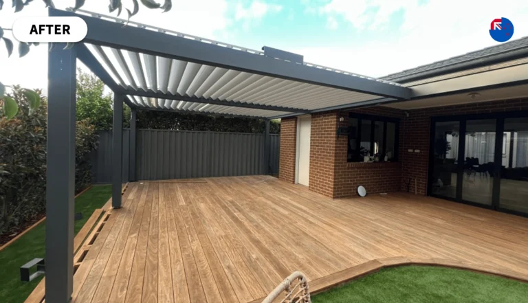 Picture of New Zealand customer after installing electric pergola