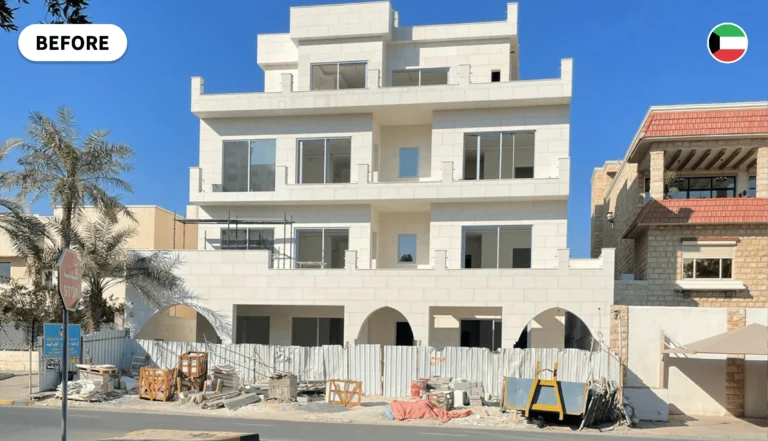 Picture of electric pergola before installation by Kuwaiti customer