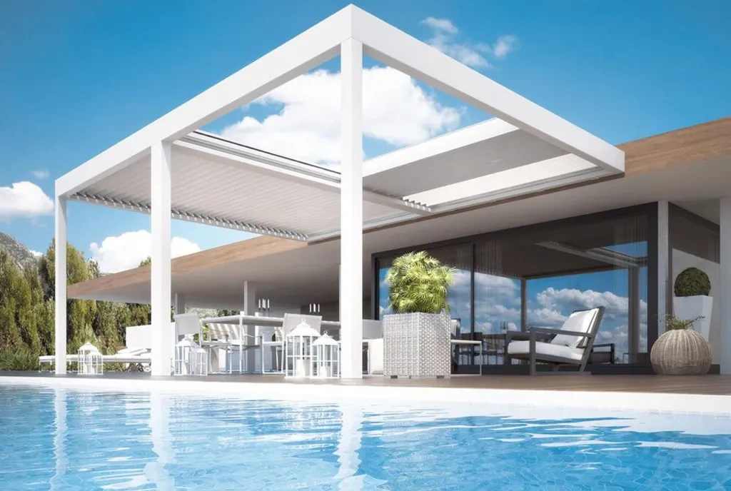 Retractable aluminum pergola