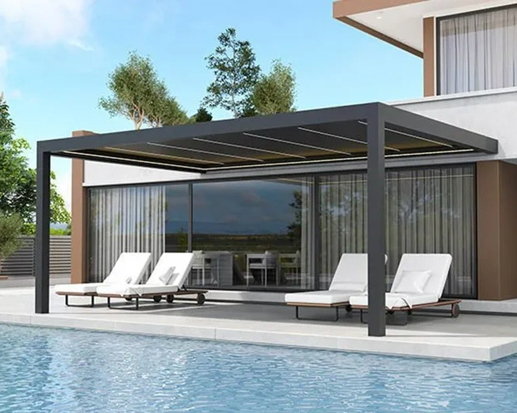 The sunshade pergola by the pool