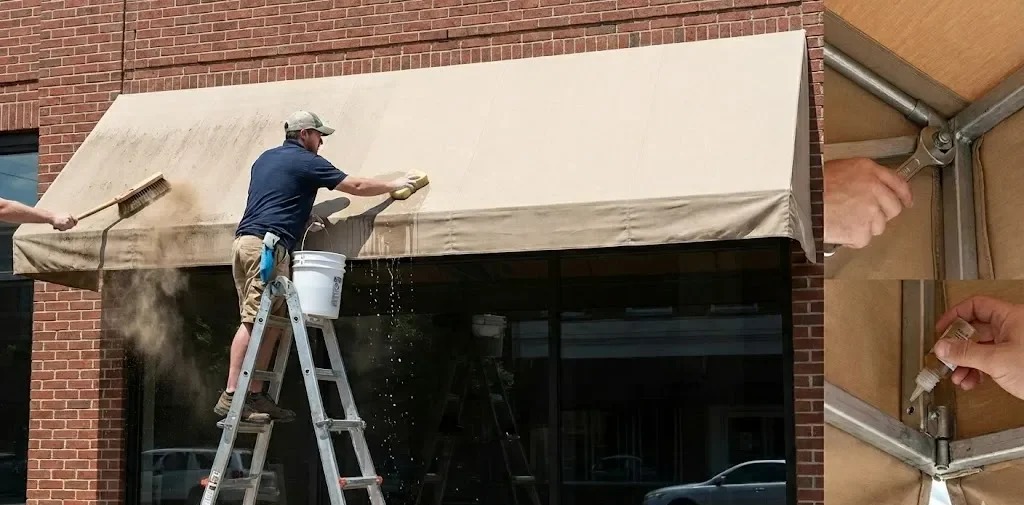 The general steps for cleaning an awning are