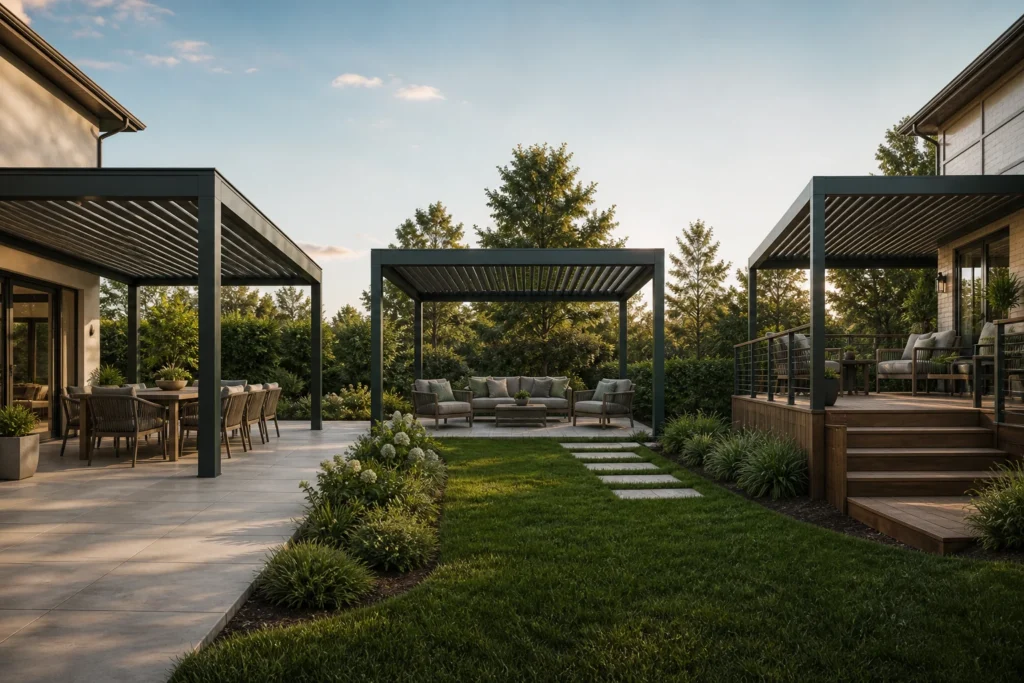 Pergola in alluminio per terrazzo, patio, giardino, cortile